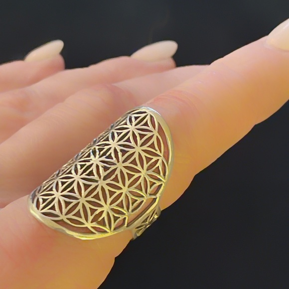 Sterling Silver "Flower of Life" Ring - Picture 1 of 4